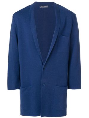 Issey Miyake Pre-Owned 1980s shawl lapel cardigan - Blue