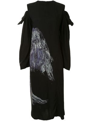Yohji Yamamoto sketch print dress - Black