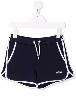 BOSS Kidswear logo-waistband cotton shorts - Blue