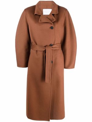 Fabiana Filippi tied-waist coat - Brown