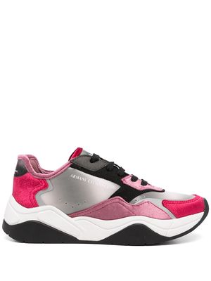Armani Exchange lace-up low-top sneakers - Pink