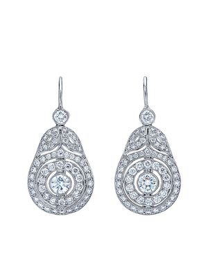 KWIAT 18kt white gold diamond Splendor Concentric drop earrings - Silver
