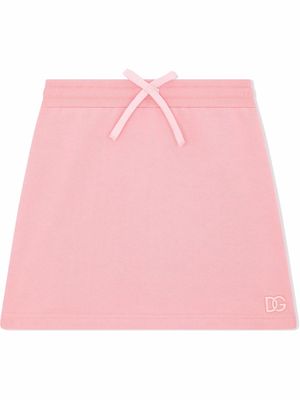 Dolce & Gabbana Kids embroidered logo drawstring-waist skirt - Pink