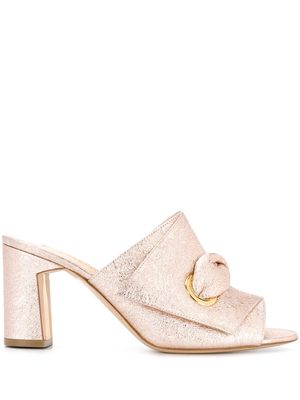 Rupert Sanderson metallic mid-heel mules - Pink