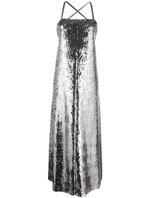 Junya Watanabe metallic-effect sequinned maxi dress - Silver