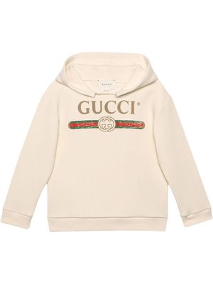Gucci Kids logo print hoodie - White
