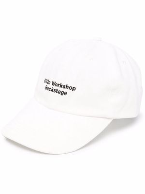 032c slogan embroidered cap - White