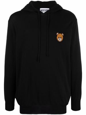 Moschino teddy-print hoodie - Black