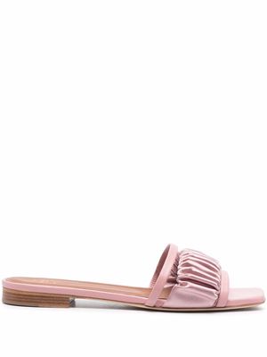 Malone Souliers gathered-panel leather sandals - Pink