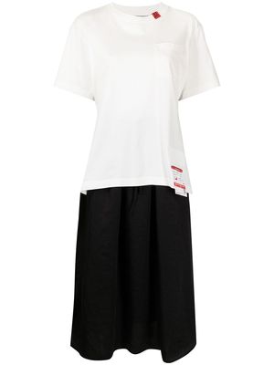 Maison Mihara Yasuhiro T-shirt layered dress - White