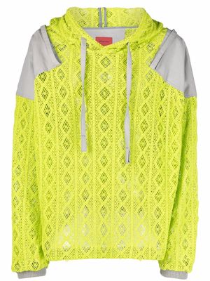 A BETTER MISTAKE lace-panelling cotton hoodie - Green