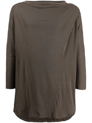 Julius boat-neck long-sleeved T-shirt - Brown