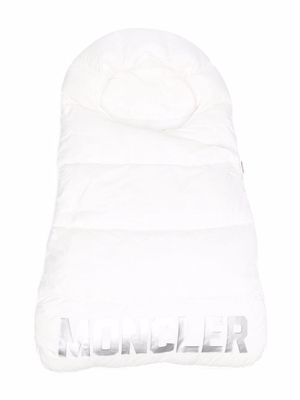 Moncler Enfant logo-print quilted sleep bag - White