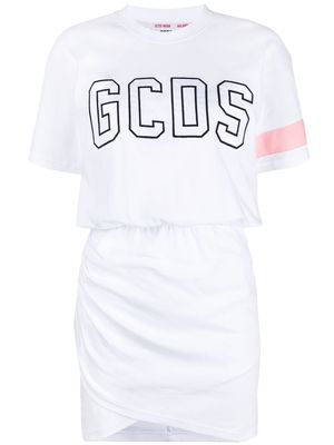 Gcds embroidered logo T-shirt dress - White