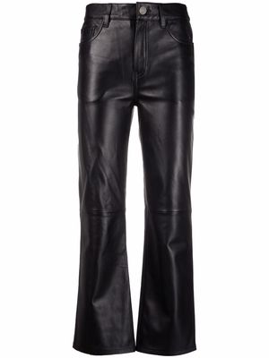 Maje high-waisted leather trousers - Black