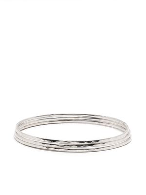 DOWER AND HALL hammered nomad 2mm bangle set - Silver