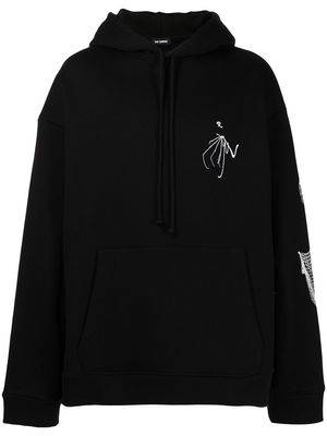 Raf Simons Gothic Print cotton hoodie - Black
