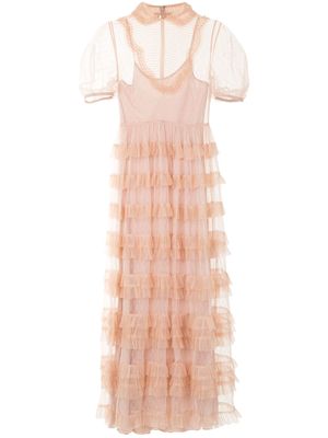 RED Valentino point d'esprit ruffled dress - Pink