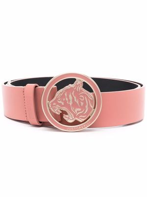 Just Cavalli logo-plaque leather belt - Pink