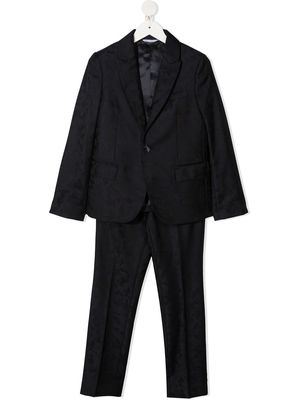 Dolce & Gabbana Kids single-breasted jacquard two-piece suit - Blue