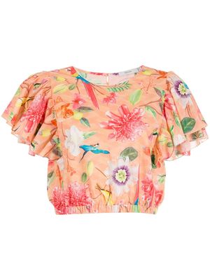 Isolda Sabiá floral print cropped blouse - Multicolour