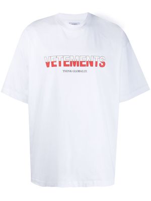 VETEMENTS logo-print cotton T-Shirt - White