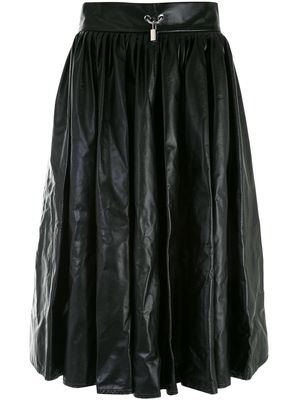 Christopher Kane pleated leather skirt - Black