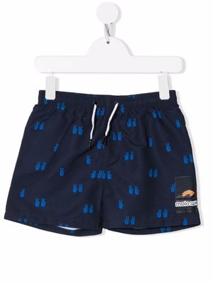 Molo Niko graphic-print swim shorts - Blue