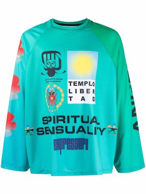 Liberal Youth Ministry all-over logo football jersey - Green