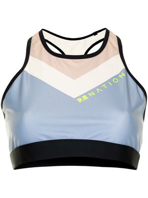P.E NATION Gravity cutout color-block recycled stretch and mesh