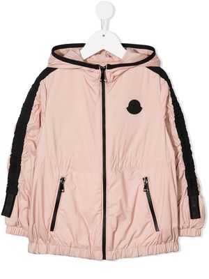 Moncler Enfant logo-print hooded jacket - Pink