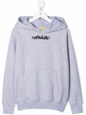 Off-White Kids Peace-print cotton hoodie - Grey