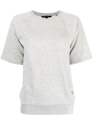 Armani Exchange side-button short sleeve sweatshirt - Grey