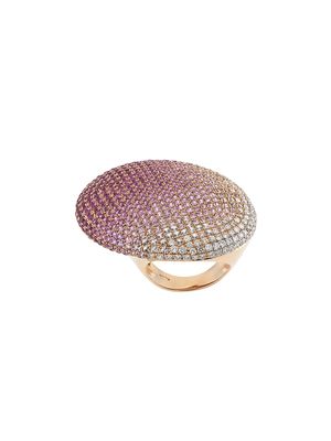 Gavello 18kt rose gold, sapphire and diamond cocktail ring - Pink