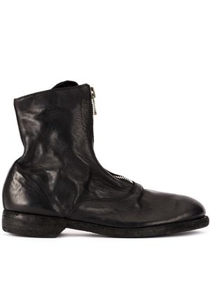 Guidi soft zip front ankle boots - Black