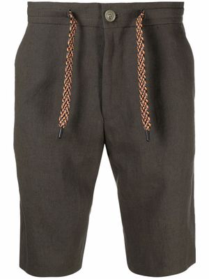 PAUL SMITH drawstring linen deck shorts - Green