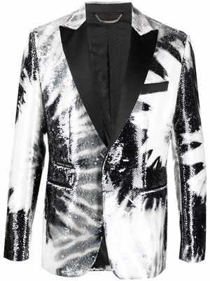 Philipp Plein Paillettes tie dye sequin blazer - Black