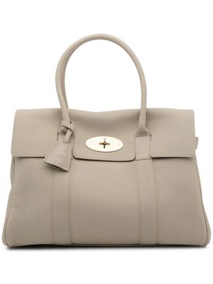 Mulberry pebbled-texture top-handle tote - White