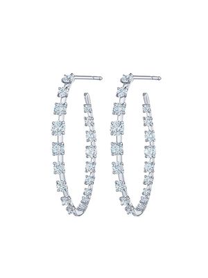 KWIAT 18kt white gold diamond Starry Night hoop earrings - Silver
