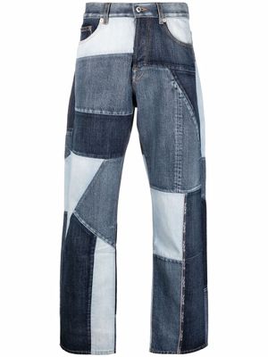 Valentino patchwork-design denim jeans - Blue