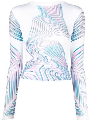 Maisie Wilen abstract-print long-sleeve top - IRIDES