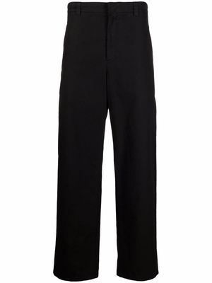 Jil Sander wide-leg cotton trousers - Black