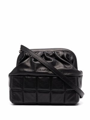 Vic Matie quilted-base clutch bag - Black