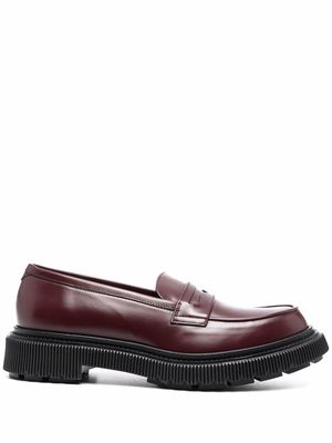 Adieu Paris penny-slot leather loafers - Red