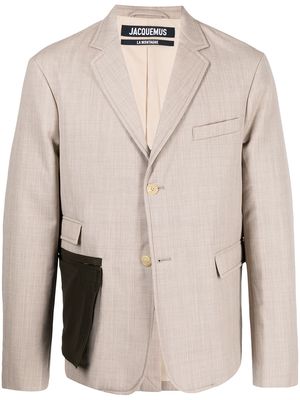Jacquemus pouch-pocket single-breasted blazer - Brown