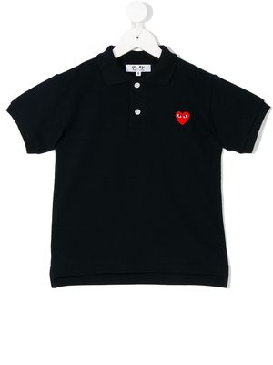 Comme Des Garçons Play Kids embroidered heart polo - Blue