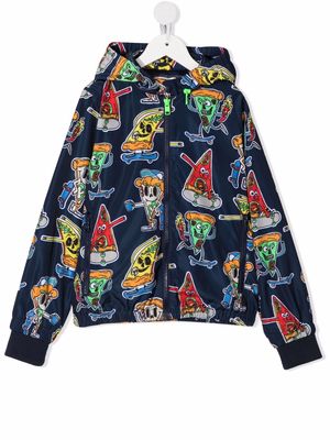 Stella McCartney Kids Pizza Skaters hooded jacket - Blue