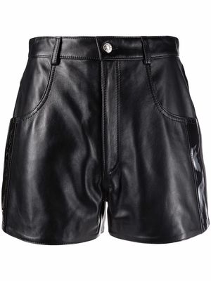 Manokhi high-waisted leather shorts - Black