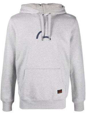 Evisu logo-print cotton hoodie - Grey