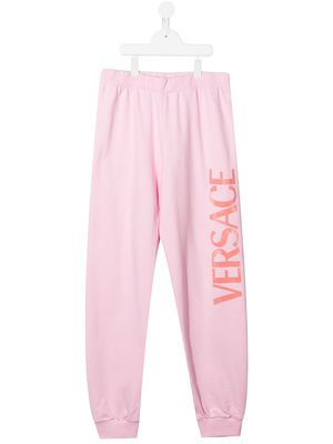 Versace Kids logo-print track pants - Pink